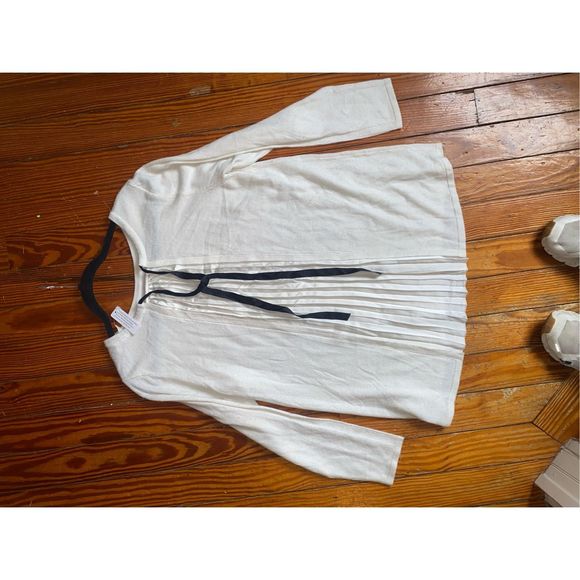 SOFT SURROUNDINGS Pleated Ecru Ivory Reserva Sweater Tunic, Size Medium, MP $90 - Picture 10 of 11